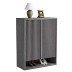 COZONY 31.5 Shoe Cabinet with Adjustable Shelves, Fluted Door Wooden Shoe Storage Cabinet for Entryway Living Room