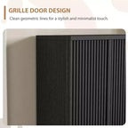 COZONY 31.5 Shoe Cabinet with Adjustable Shelves, Fluted Door Wooden Shoe Storage Cabinet for Entryway Living Room