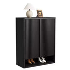 COZONY 31.5 Shoe Cabinet with Adjustable Shelves, Fluted Door Wooden Shoe Storage Cabinet for Entryway Living Room