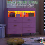 Comò COZONY per camera da letto con piano fasciatoio, comò fasciatoio per bambini a 6 cassetti con ripiani aperti
