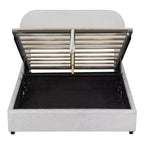 Luxystar Modern Full Size Teddy Fleece Upholstered Platform Bed with Hydraulic Storage System