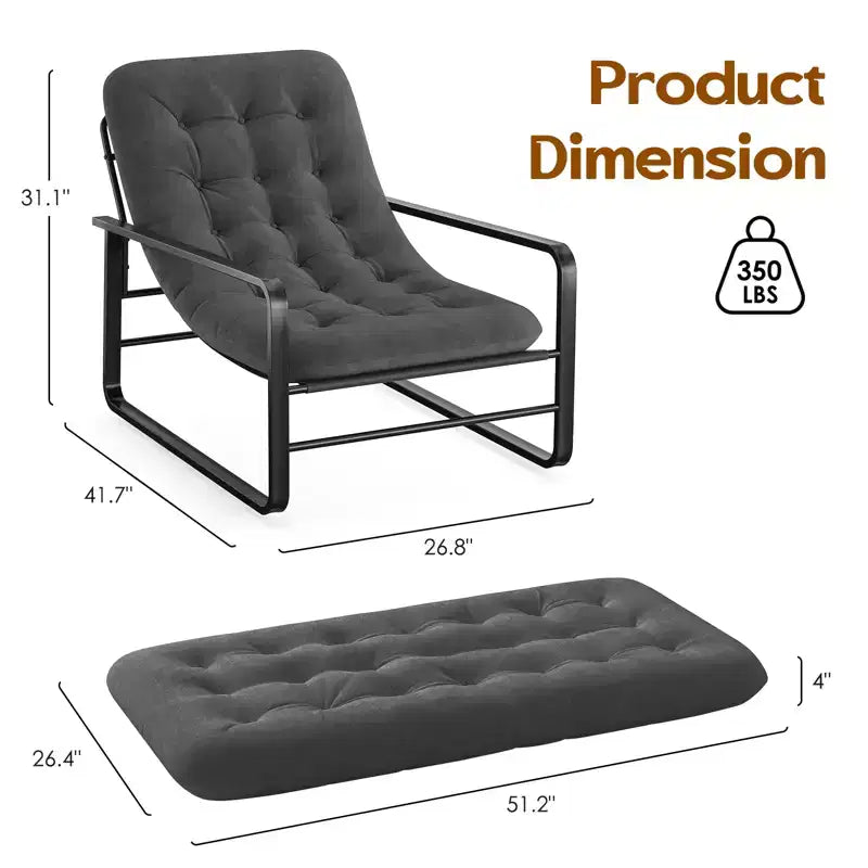 GDFStudio Ellis Modern Upholstered Accent Chair with Metal Frame