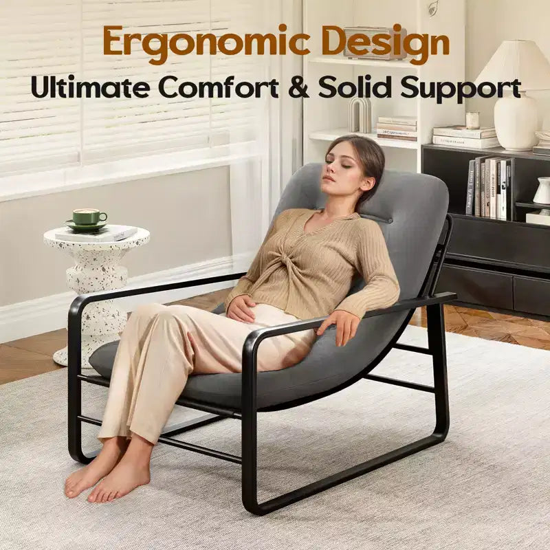 GDFStudio Ellis Modern Upholstered Accent Chair with Metal Frame