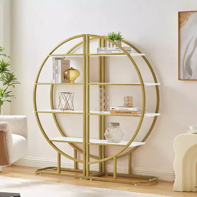 GDFStudio Beau Modern 4-Tier Wood and Steel Modular Open Bookshelf