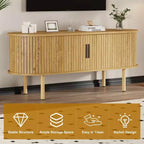 Acekool 47.2 Inch TV Stand, Modern Entertainment Center with Sliding Doors and Storage, for Living Room, Bedroom