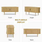 Acekool 47.2 Inch TV Stand, Modern Entertainment Center with Sliding Doors and Storage, for Living Room, Bedroom