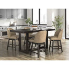 Signature Design by Ashley Neymorton Counter Height Upholstered Swivel Barstools, Set of 2, Brown Faux Leather