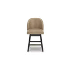 Signature Design by Ashley Neymorton Counter Height Upholstered Swivel Barstools, Set of 2, Brown Faux Leather