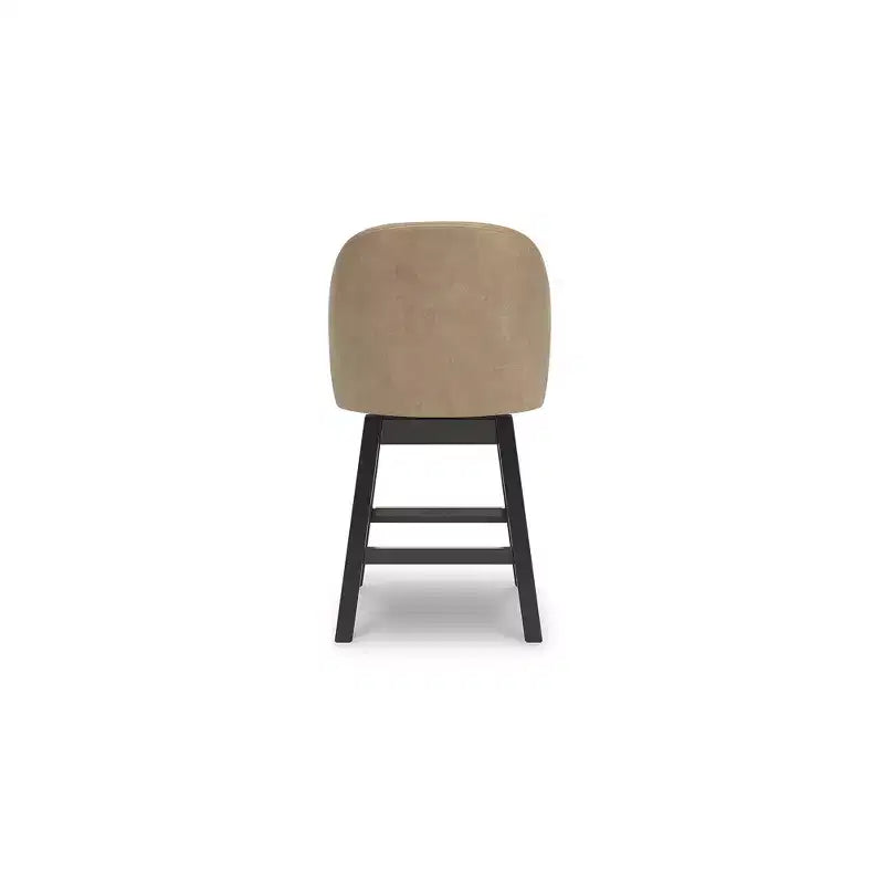 Signature Design by Ashley Neymorton Counter Height Upholstered Swivel Barstools, Set of 2, Brown Faux Leather