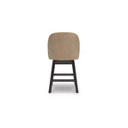 Signature Design by Ashley Neymorton Counter Height Upholstered Swivel Barstools, Set of 2, Brown Faux Leather