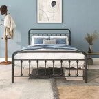 MAYEERTY Full Size Metal Platform Bed Frame with Sturdy Slat Support & Under-Bed Storage for Bedroom