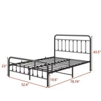 MAYEERTY Full Size Metal Platform Bed Frame with Sturdy Slat Support & Under-Bed Storage for Bedroom