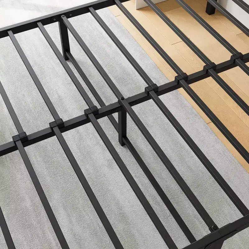 MAYEERTY Full Size Metal Platform Bed Frame with Sturdy Slat Support & Under-Bed Storage for Bedroom