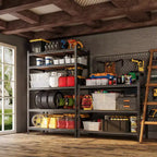 Storage Shelves 5 Tier Garage Shelving Heavy Duty Adjustable Metal Shelving Unit, Garage Shelves for Basement, Warehouse, Pantry, Closet, Kitchen