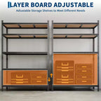 Storage Shelves 5 Tier Garage Shelving Heavy Duty Adjustable Metal Shelving Unit, Garage Shelves for Basement, Warehouse, Pantry, Closet, Kitchen
