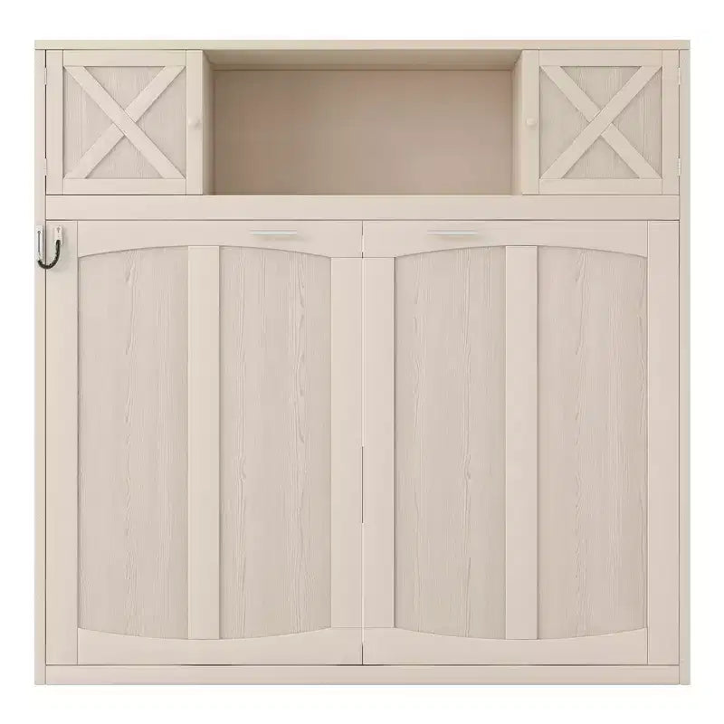 Whisen Full Size Murphy Bed with Storage Cabinets