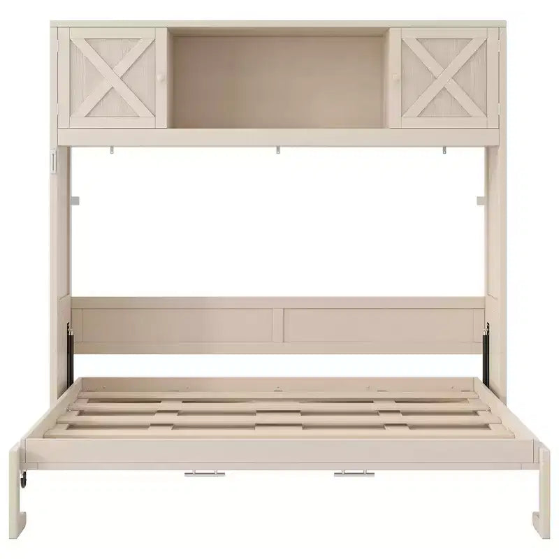 Whisen Full Size Murphy Bed with Storage Cabinets