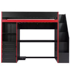 Letto a soppalco da gaming GDFStudio Barnes con scrivania e contenitore, luci LED