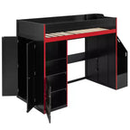 Letto a soppalco da gaming GDFStudio Barnes con scrivania e contenitore, luci LED