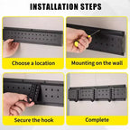 Tool Organizer, Garage Organizer  66 16 Pcs Heavy-Duty Wall Mount Garden Tool Storage with 12 Adjustable Hooks