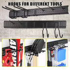 Tool Organizer, Garage Organizer  66 16 Pcs Heavy-Duty Wall Mount Garden Tool Storage with 12 Adjustable Hooks
