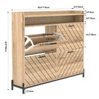 Farmhouse Shoe Storage Cabinet with 4 Flip Doors, Narrow Shoe Rack Organizer for Entryway Hallway Living Room