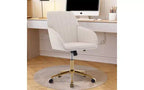 TUYOHW Luxury Ergonomic Office Chair, Velvet Home Office Desk Chair with Gold-Plated Metal Base, Adjustable Swivel Chair Vanity Chair
