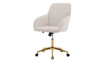 TUYOHW Luxury Ergonomic Office Chair, Velvet Home Office Desk Chair with Gold-Plated Metal Base, Adjustable Swivel Chair Vanity Chair