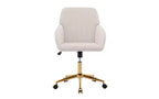 TUYOHW Luxury Ergonomic Office Chair, Velvet Home Office Desk Chair with Gold-Plated Metal Base, Adjustable Swivel Chair Vanity Chair