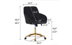TUYOHW Luxury Ergonomic Office Chair, Velvet Home Office Desk Chair with Gold-Plated Metal Base, Adjustable Swivel Chair Vanity Chair