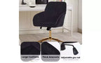 TUYOHW Luxury Ergonomic Office Chair, Velvet Home Office Desk Chair with Gold-Plated Metal Base, Adjustable Swivel Chair Vanity Chair