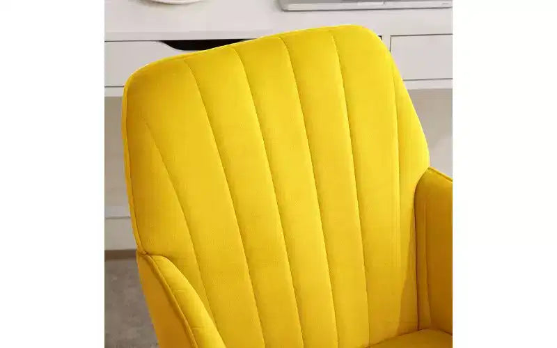 TUYOHW Luxury Ergonomic Office Chair, Velvet Home Office Desk Chair with Gold-Plated Metal Base, Adjustable Swivel Chair Vanity Chair