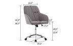 TUYOHW Luxury Ergonomic Office Chair, Velvet Home Office Desk Chair with Gold-Plated Metal Base, Adjustable Swivel Chair Vanity Chair