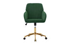 TUYOHW Luxury Ergonomic Office Chair, Velvet Home Office Desk Chair with Gold-Plated Metal Base, Adjustable Swivel Chair Vanity Chair