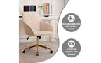 TUYOHW Luxury Ergonomic Office Chair, Velvet Home Office Desk Chair with Gold-Plated Metal Base, Adjustable Swivel Chair Vanity Chair