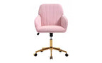 TUYOHW Luxury Ergonomic Office Chair, Velvet Home Office Desk Chair with Gold-Plated Metal Base, Adjustable Swivel Chair Vanity Chair