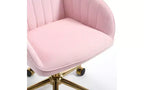 TUYOHW Luxury Ergonomic Office Chair, Velvet Home Office Desk Chair with Gold-Plated Metal Base, Adjustable Swivel Chair Vanity Chair
