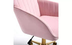 TUYOHW Luxury Ergonomic Office Chair, Velvet Home Office Desk Chair with Gold-Plated Metal Base, Adjustable Swivel Chair Vanity Chair