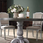 GDFStudio Iris Farmhouse 47 Round Pedestal Wood Dining Table