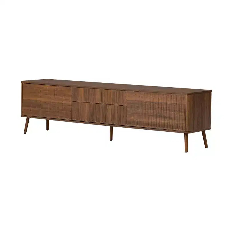 JVNOXK 70-inch Modern Entertainment Centre Recessed TV Cabinet with Storage Drawers, Suitable for TVs under 80 inches, Ideal for Living Rooms