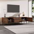 JVNOXK 70-inch Modern Entertainment Centre Recessed TV Cabinet with Storage Drawers, Suitable for TVs under 80 inches, Ideal for Living Rooms