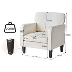 Okak Modern Reading Chair with Armrest and Backrest, Comfy Chair with Wooden Frame, Living Room Chair for Waiting Room, Reception Room