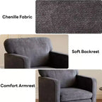Okak Modern Reading Chair with Armrest and Backrest, Comfy Chair with Wooden Frame, Living Room Chair for Waiting Room, Reception Room
