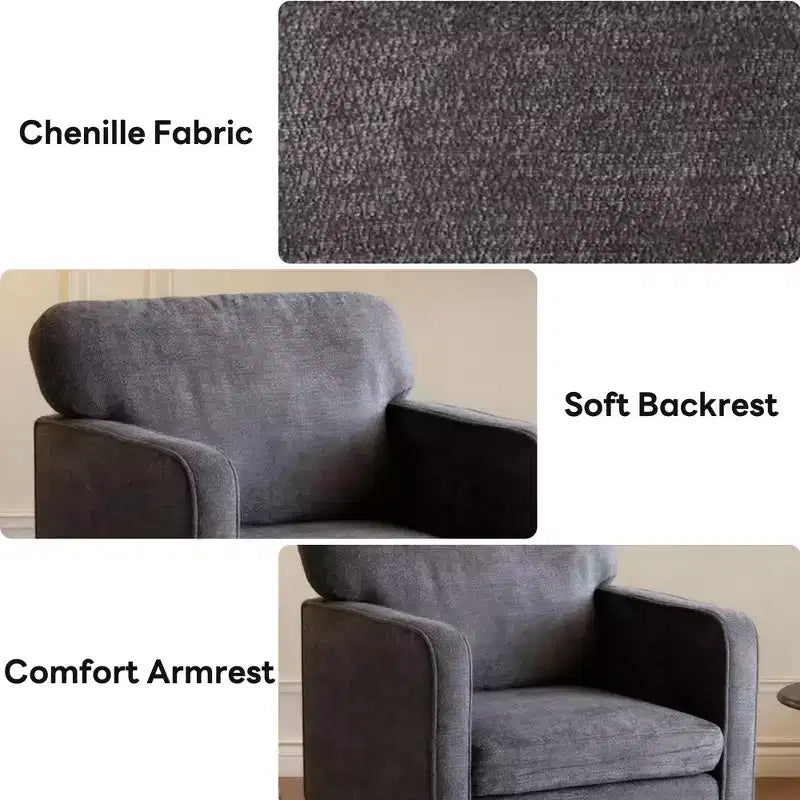 Okak Modern Reading Chair with Armrest and Backrest, Comfy Chair with Wooden Frame, Living Room Chair for Waiting Room, Reception Room