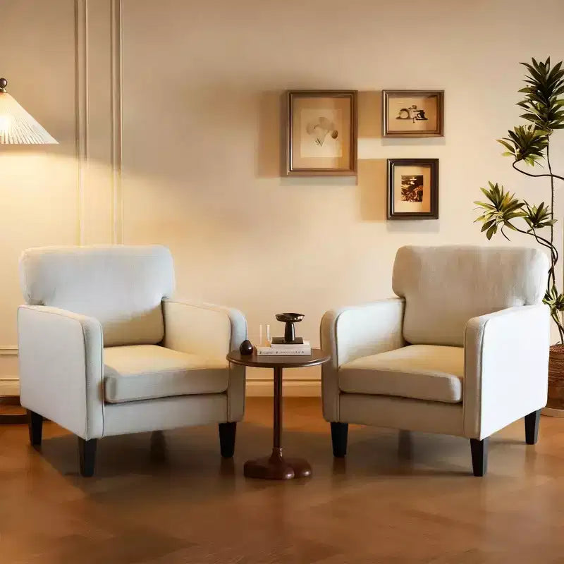 Okak Modern Reading Chair with Armrest and Backrest, Comfy Chair with Wooden Frame, Living Room Chair for Waiting Room, Reception Room