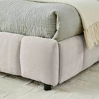 MAYEERTY Letto King Size Imbottito con Testiera, Struttura Letto Solida con Cassetti per Camera da Letto, Beige