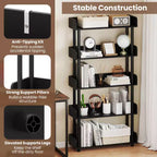 Costway 1/2 PCS 5-Tier Bookshelf, Open Bookcase with Anti-Tipping Kit, Storage Unit for Living Room Black/Rustic Brown & Black