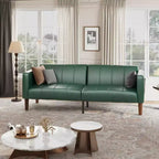 Divano letto futon da 190 cm, Divano letto trasformabile, Divano piccolo in similpelle, Divanetto, Divano moderno di metà secolo per soggiorno, camera da letto