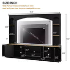 Whisen 91 Media Console, Arched Entertainment Center Wall Unit, Farmhouse TV Stand with Bookshelf, Wood Grain for TVs Up to 70