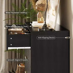 Cassettiera scanalata con 5 cassetti, cassettiera moderna in legno da 81 cm con maniglia in metallo, organizer per soggiorno, camera da letto, corridoio
